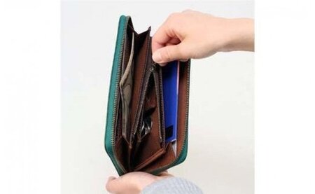 豊岡工房 牛革コインが分けられる長財布(3774-13)パープル