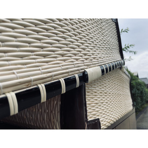 【伝統工芸士作】　黒縁角革永尺行李（柳行李）