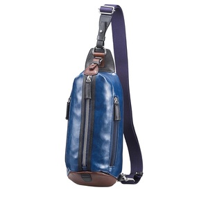 豊岡鞄　帆布×皮革ワンショルダー(24-132) ブルー