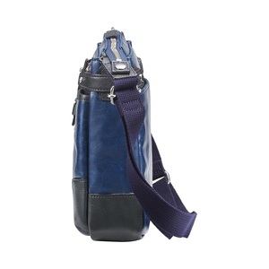 豊岡鞄 帆布PU×レザーショルダーS(24-170)ブルー