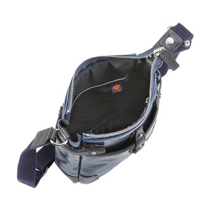 豊岡鞄 帆布PU×レザーショルダーS(24-170)ブルー