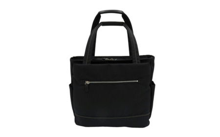 エコステップ肩掛けトート (No.4005-01) ブラック / 木和田 トートバッグ 軽量 撥水 ポリエステル ポケット 高級 かばん カバン バッグ 鞄 手作り メンズ レディース 日本製