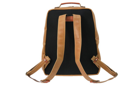 レトロリュック (No.4990-24) キャメル / 木和田 リュック リュックサック 2層式 仕分け収納 白化合皮 ポケット ペットボトルホルダー 高級 かばん カバン バッグ 鞄 手作り メンズ レディース 日本製