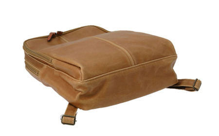 レトロリュック (No.4990-24) キャメル / 木和田 リュック リュックサック 2層式 仕分け収納 白化合皮 ポケット ペットボトルホルダー 高級 かばん カバン バッグ 鞄 手作り メンズ レディース 日本製