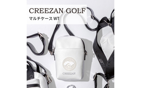 CREEZAN GOLF クリーザンゴルフ マルチケース ホワイト CCGI-017-01 / ゴルフ ミニショルダーバッグ ゴルフバッグ 軽量 収納力 水濡れに強い 高機能合成皮革 ショルダーストラップ付き シンプル デザイン