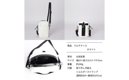 CREEZAN GOLF クリーザンゴルフ マルチケース ホワイト CCGI-017-01 / ゴルフ ミニショルダーバッグ ゴルフバッグ 軽量 収納力 水濡れに強い 高機能合成皮革 ショルダーストラップ付き シンプル デザイン