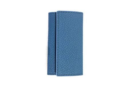 豊岡財布 三つ折りキーケース ドイツ製高級皮革使用 ジーンブルー