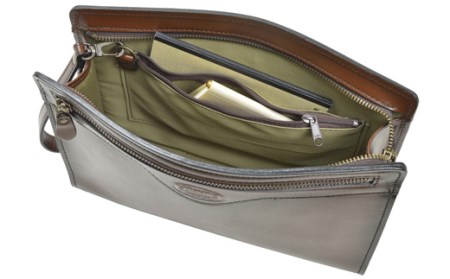 SADDLE 牛革シャドー三角ポーチ(01008-04)チョコ