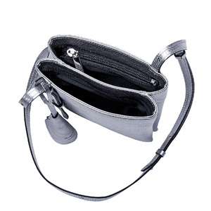 豊岡鞄 Shokolatt ショルダーポーチ 2層式 大 シルバー