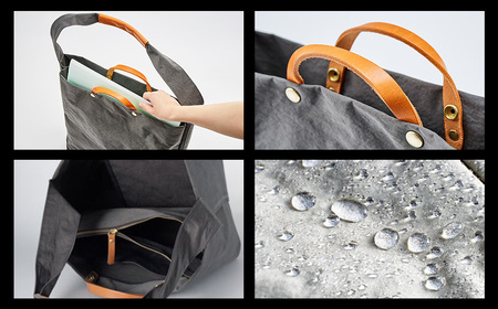 豊岡鞄　２ＷＡＹ　トート　（グレー）TUTUMU News paper tote　(S2000　24-152）