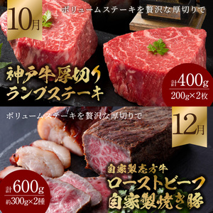 牛肉のまち加古川から「ごっついええ肉」定期便全6回 《 定期便 牛タン ウインナー サーロインステーキ ステーキ ハンバーグ 神戸牛 志方牛 豚 ローストビーフ 》【2409A99806】