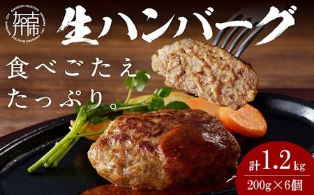 【食べ応えたっぷり！】自家製生ハンバーグ200g×6個《 惣菜 ハンバーグ 肉 小分け 簡単調理 冷凍 自家製 牛ミンチ 》【2401I09916】