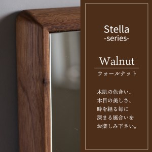 SENNOKI】Stellaステラ ウォールナットW490×D35×H740mm(6kg)木枠長方形デザインインテリアミラー【2407M05036】