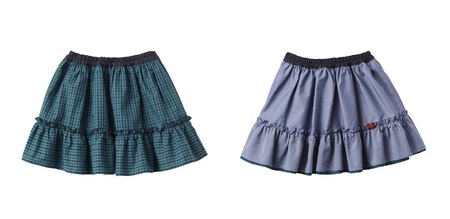【ファミリア】100cm XB 青系 リバーシブルスカート(240482)