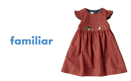 【ファミリア】130cm XF 赤系 ジャンパースカート（240386）