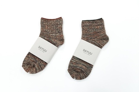 播州織靴下 Silk Noil Socks by ”SAYUU"(09-43) くつした 靴下 くつ下 播州織 織物 衣類 ファッション おしゃれ 服 Mサイズ(25~27cm)