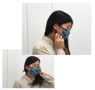 洗えるマスク　HAKOネイビー  【ＰＯＬＳ】 播州織(07-9)