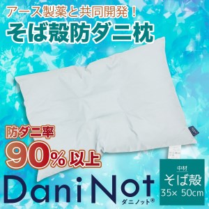 アース製薬と共同開発！防ダニ枕【Dani Not】そば殻　35×50㎝　～防ダニ率90％以上～(11-18)