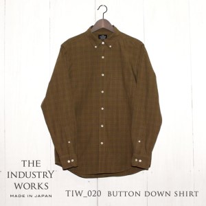36-2　播州織メンズシャツ「THE INDUSTRY WORKS」（1着）【TIW_020（ベージュ×ブラウン×イエロー）】