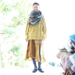 【tamaki niime・イッテンモノ】wool roots shawl BIG（74-1）