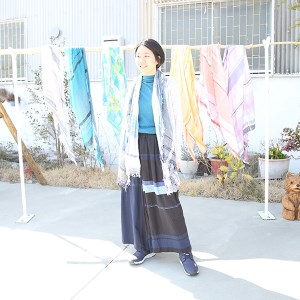 【tamaki niime・イッテンモノ】Lab見学付・roots shawl引き換え券～ヘソノオMAGAZINEコラボ返礼品～ 50-19