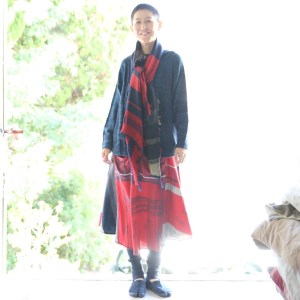 【tamaki niime・イッテンモノ】wool roots shawl MIDDLE (37-13)