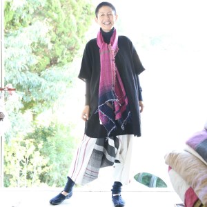 【tamaki niime・イッテンモノ】wool roots shawl MIDDLE (37-13)