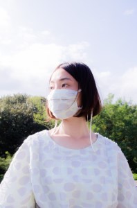 洗えるマスク　TSUKIグレー  【ＰＯＬＳ】 播州織(07-9)