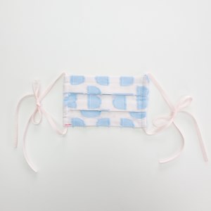 播州織　洗えるマスク　TSUKIピンクブルー  【ＰＯＬＳ】 播州織(07-9)