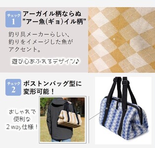 播州織オリジナルデザイン２WAYバッグ（30-39）　ブルー