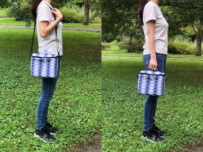 播州織オリジナルデザインハンディバッグ(17-30) ブルー