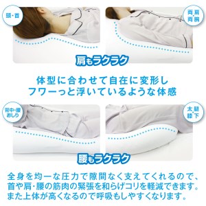 60-10 【MOGU】雲にのる夢枕（本体・カバーセット） ナイトネイビー　～全身が癒される気持ちいい枕～