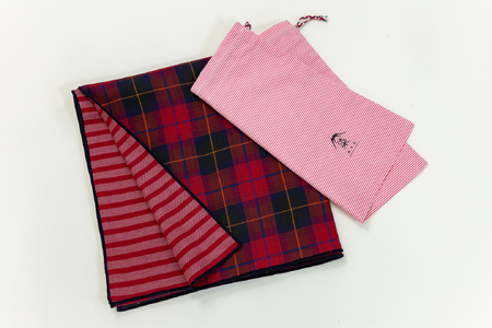 播州染で播州織　トリプルガーゼ　バスタオル　レッド（11-34）