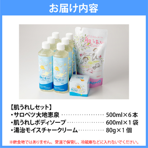 豊富温泉 濃縮温泉水サロベツ大地恵泉 (500ml×6本) ＋ ボディソープ (600ml×1個) ＋ 湯治モイスチャークリーム (80g×1個) セット