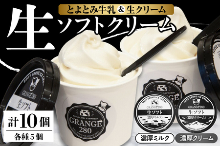 生ソフトクリーム【濃厚クリーム／濃厚ミルク】計10個 【GRANGE280】
