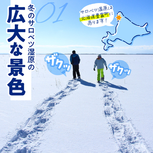 サロベツ湿原体験！スノーシューガイド 1名様 【1～3月】　（スノーシューレンタル料込 オリジナルカレンダーのお土産付き 北海道 冬 ウィンター 散策 体験 旅行 豊富町 サロベツ）