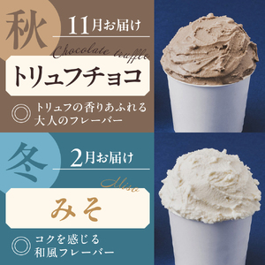 【定期便 春夏秋冬】とよとみバタージェラート 季節のお楽しみ