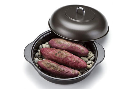 A-139 ホーロー石焼きいも器24cm 焼き石付