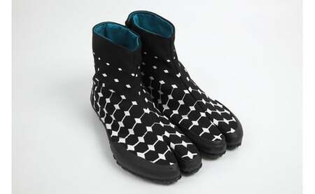 倭紋－わもん－地下足袋 ヘキサゴン黒黒（25.0cm）【兵庫県  高砂市】