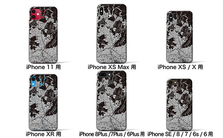 No.323-15 【川西】モノトーン地図柄iPhoneケース（クリアタイプ