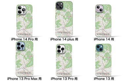 No.324-13 【川西】地図柄iPhoneケース（バックカバータイプ・ナチュラル） iPhone 11 Pro 用