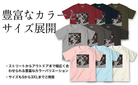No.331-01 【川西】地図柄ヘビーウェイトTシャツ（スモーキーブラック）Sサイズ