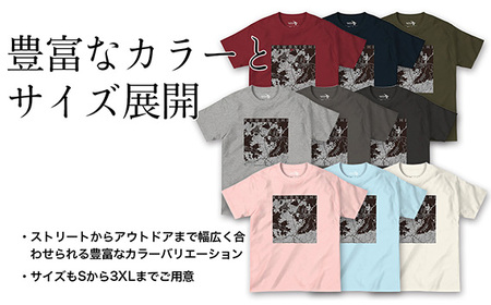 【川西】地図柄ヘビーウェイトTシャツ（ライトピンク）XLサイズ［No.337-04］