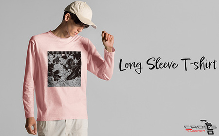 No.350-01 【川西】地図柄ロングスリーブTシャツ（ライトピンク）Sサイズ