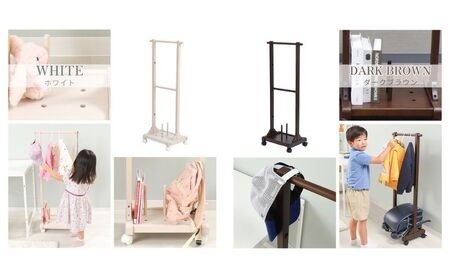 キッズハンガーラック selby(セルビィ) インテリア 家具 調整可能 子供 こども 身支度  ホワイト