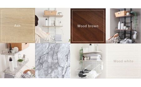 突っ張りランドリーラック-かご付き-  Echo(エコー) インテリア 家具 収納 脱衣所 洗面 棚 チェスト おしゃれ ウッドホワイト