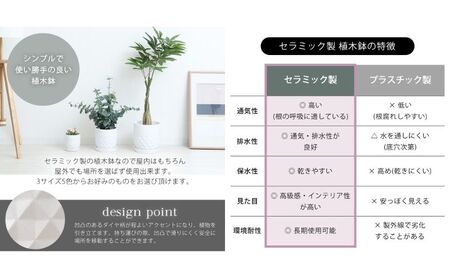 植木鉢Φ20 crescere クレッシェル ホワイト