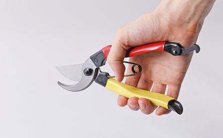 小野鉄 剪定鋏 180mm 赤黄柄 右手用 雑貨 日用品 民芸品 工芸品 伝統技術 