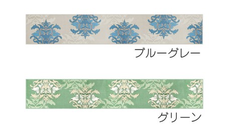 DECORMUSEE サミーラ キッチンマット 45×270cm 雑貨 日用品 淡い色 幻想的 インテリア 華やか デザイン カービング加工 薄手 立体感 抗菌 防臭 吸水素材 滑りにくい  ブルーグレー