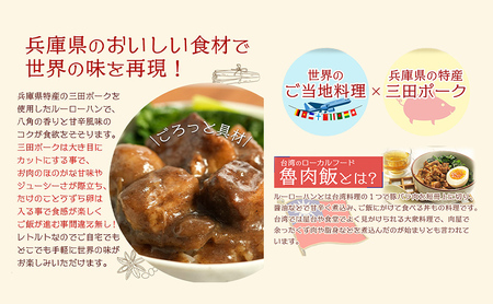 三田ポークの魯肉飯 ( ルーローハン 台湾料理の丼 ご飯の素 うずら卵入り 160g 10食セット )健康志向 常温長期保存 保存食 防災 災害備蓄 数量限定 訳あり ふるさと納税 ふるさと 人気 おすすめ 送料無料 兵庫県 三田市